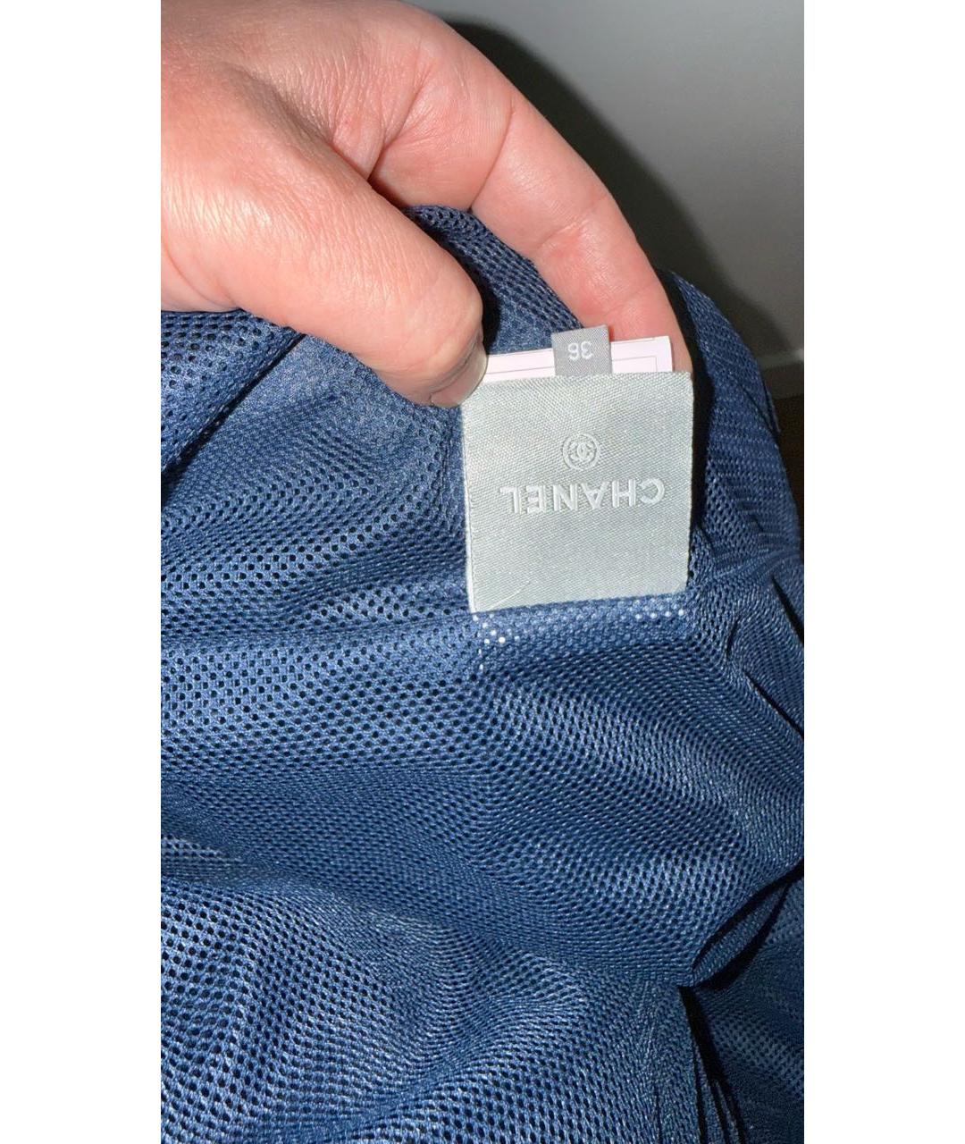 CHANEL Темно-синяя полиамидовая куртка, фото 5