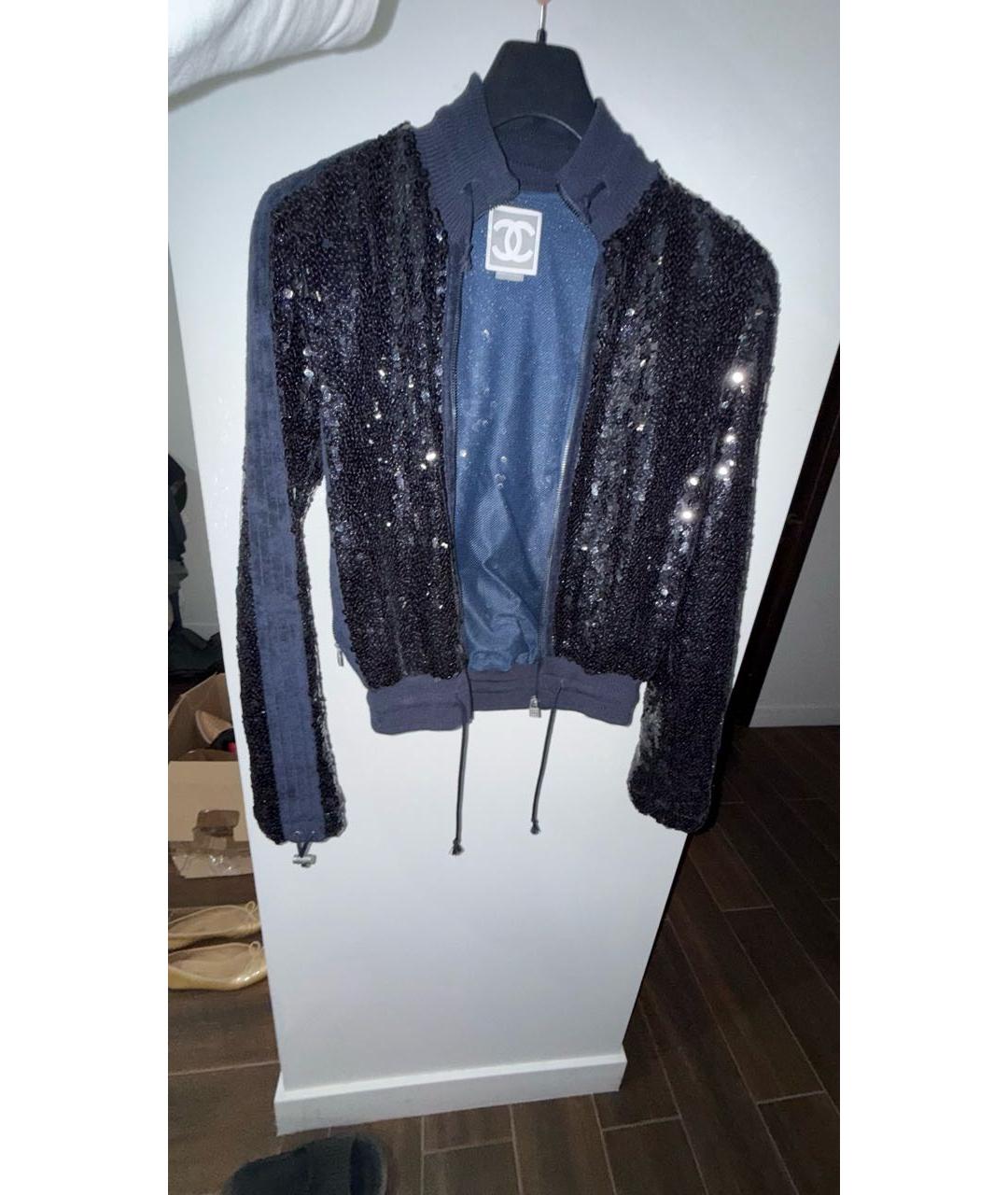 CHANEL Темно-синяя полиамидовая куртка, фото 6