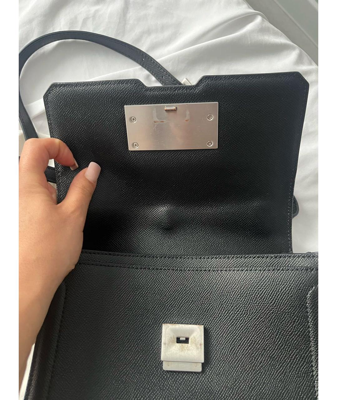 KARL LAGERFELD Черная кожаная сумка через плечо, фото 5