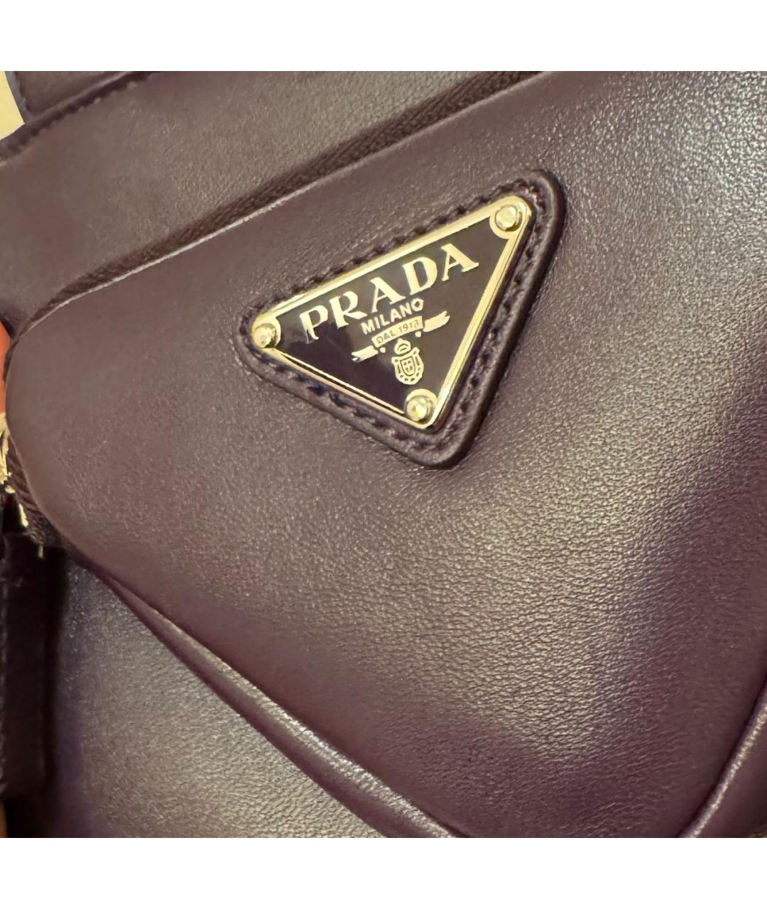 PRADA Фиолетовая кожаная сумка с короткими ручками, фото 3