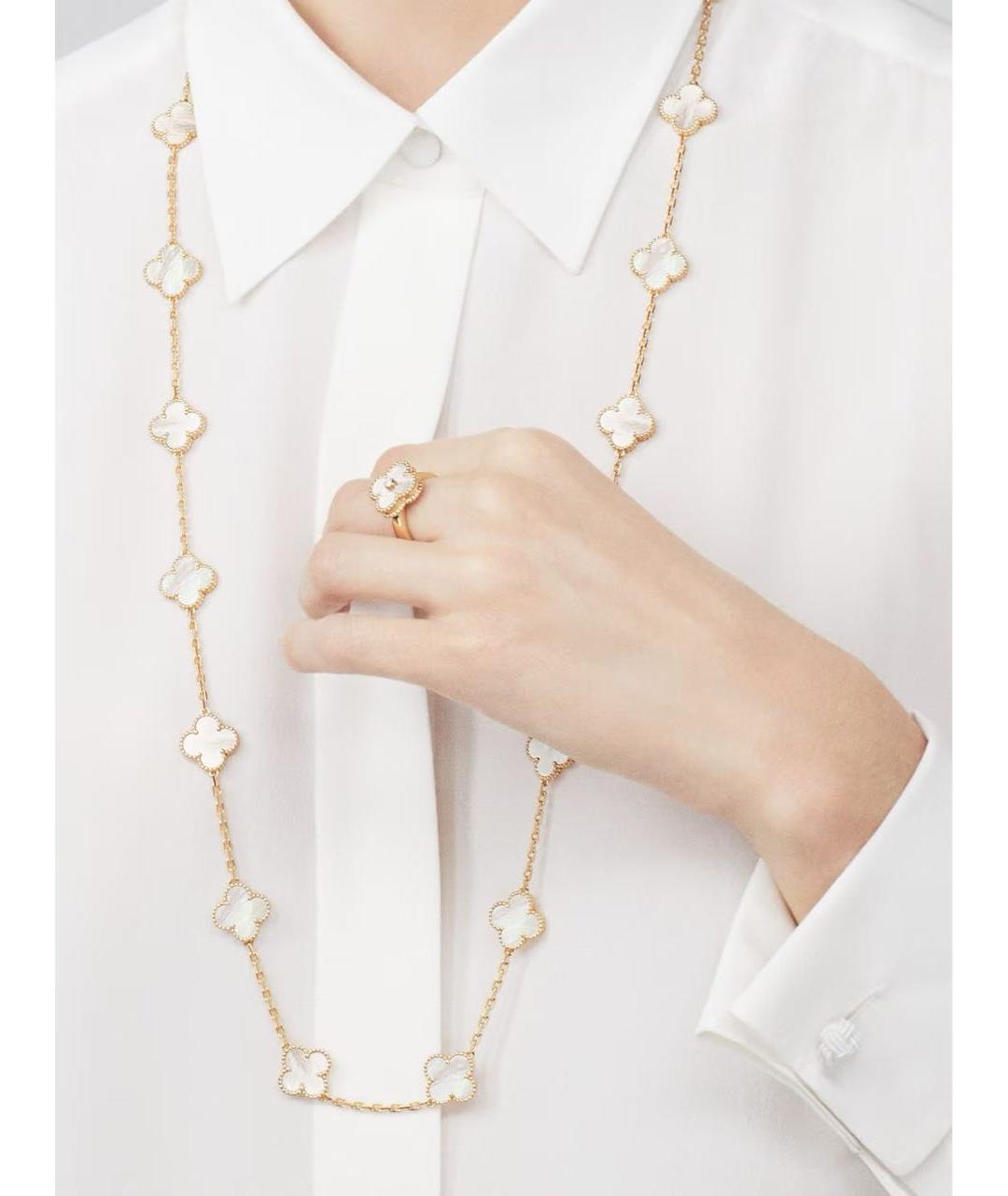 VAN CLEEF & ARPELS Белое кольцо из желтого золота, фото 4