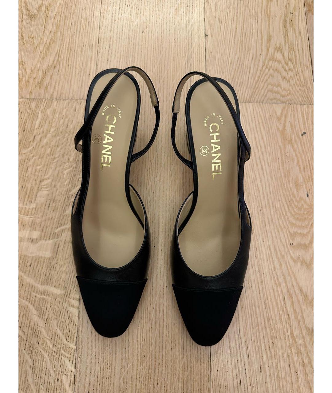 CHANEL Черные кожаные туфли, фото 2