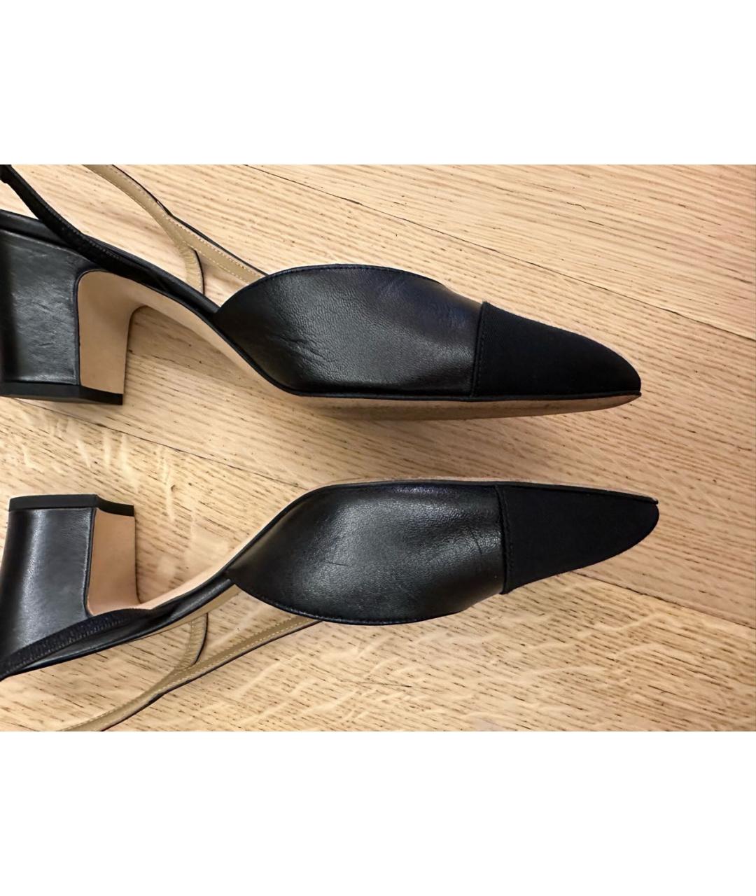 CHANEL Черные кожаные туфли, фото 4