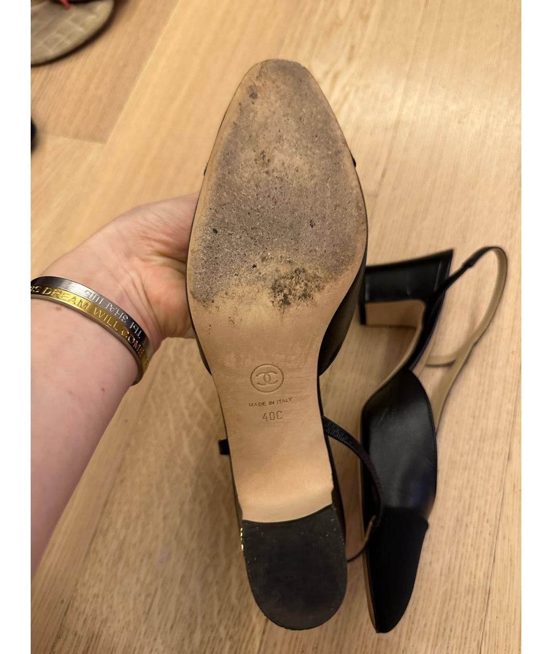 CHANEL Черные кожаные туфли, фото 7