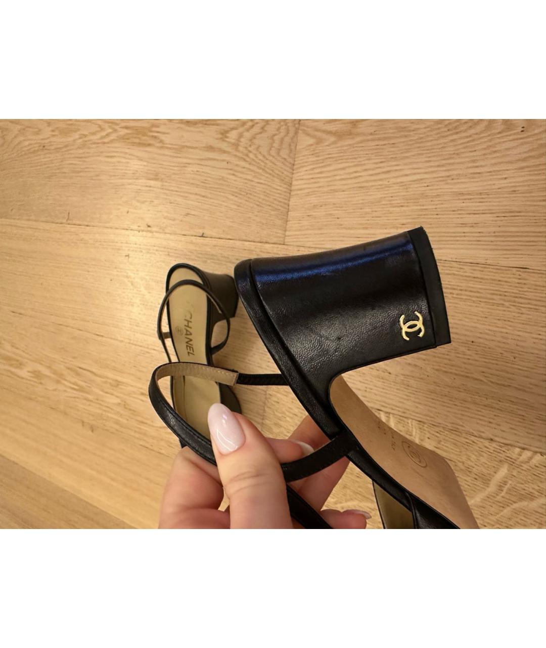 CHANEL Черные кожаные туфли, фото 8