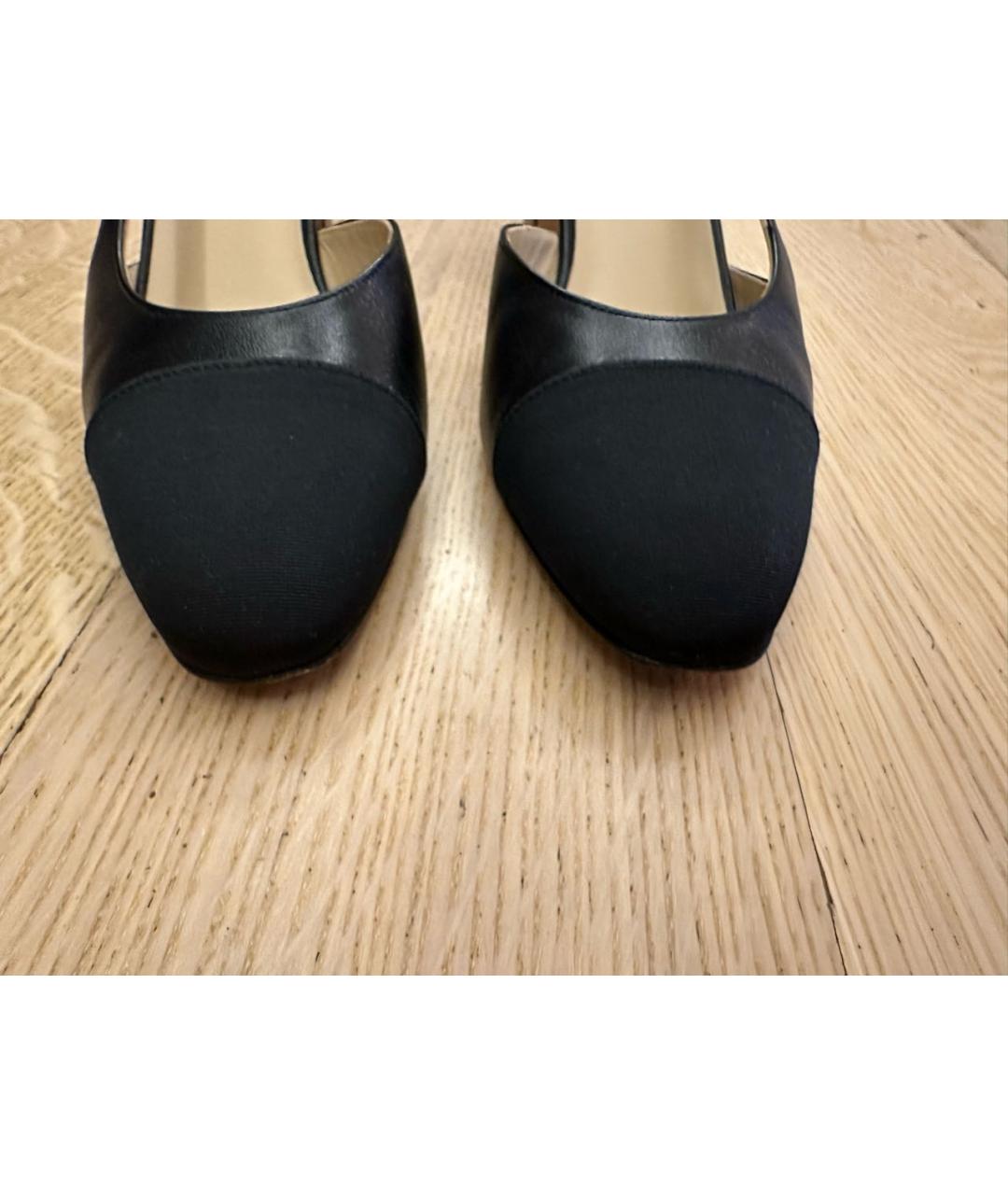 CHANEL Черные кожаные туфли, фото 6