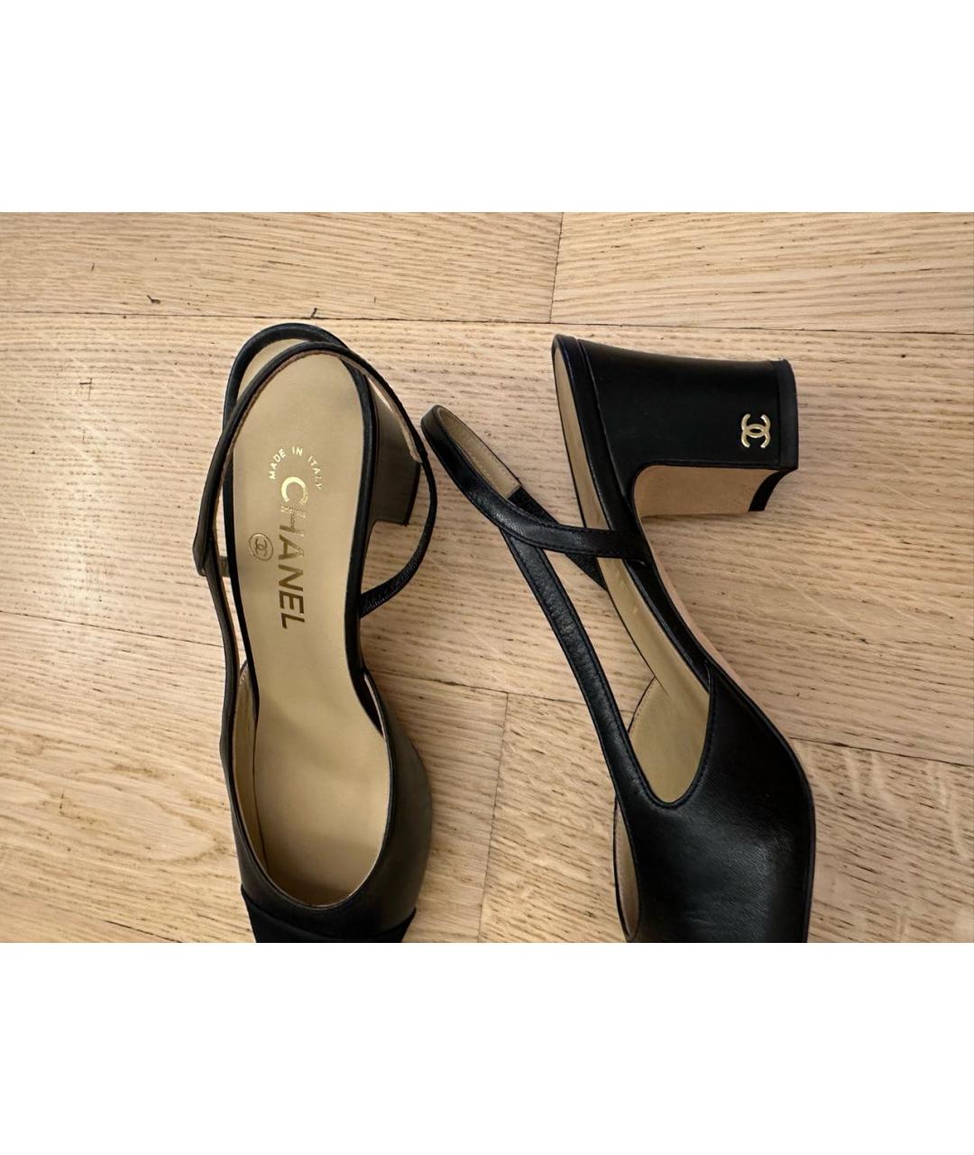 CHANEL Черные кожаные туфли, фото 3