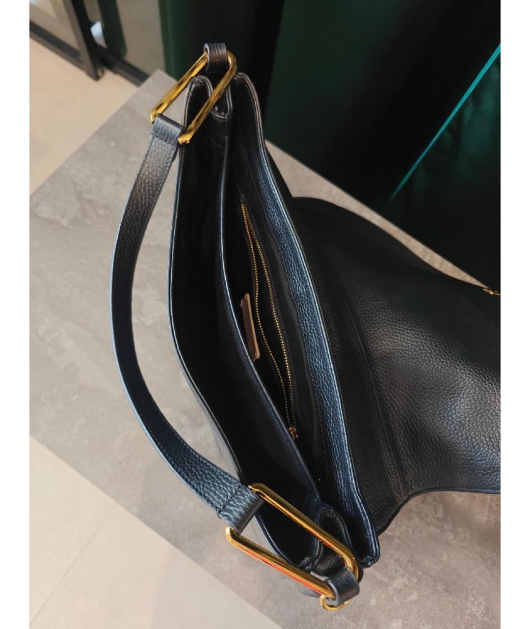 COCCINELLE Черная кожаная сумка с короткими ручками, фото 4