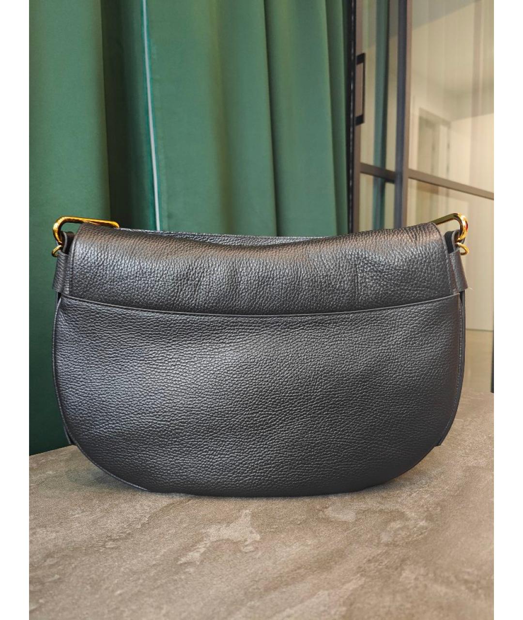 COCCINELLE Черная кожаная сумка с короткими ручками, фото 3