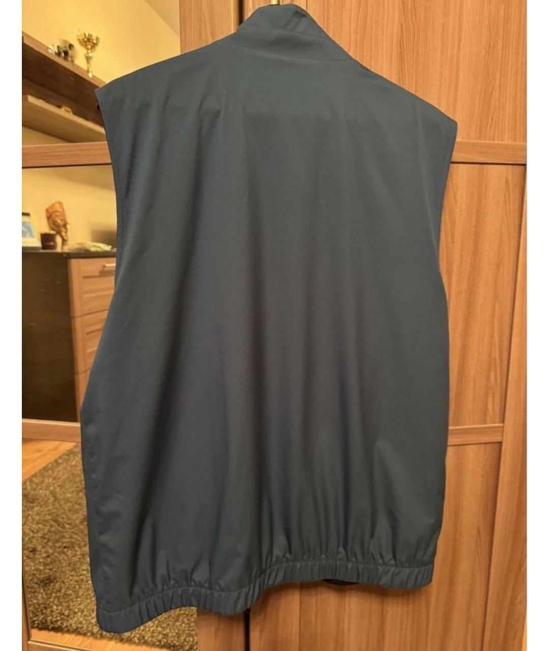 LORO PIANA Голубой шерстяной жилет, фото 3