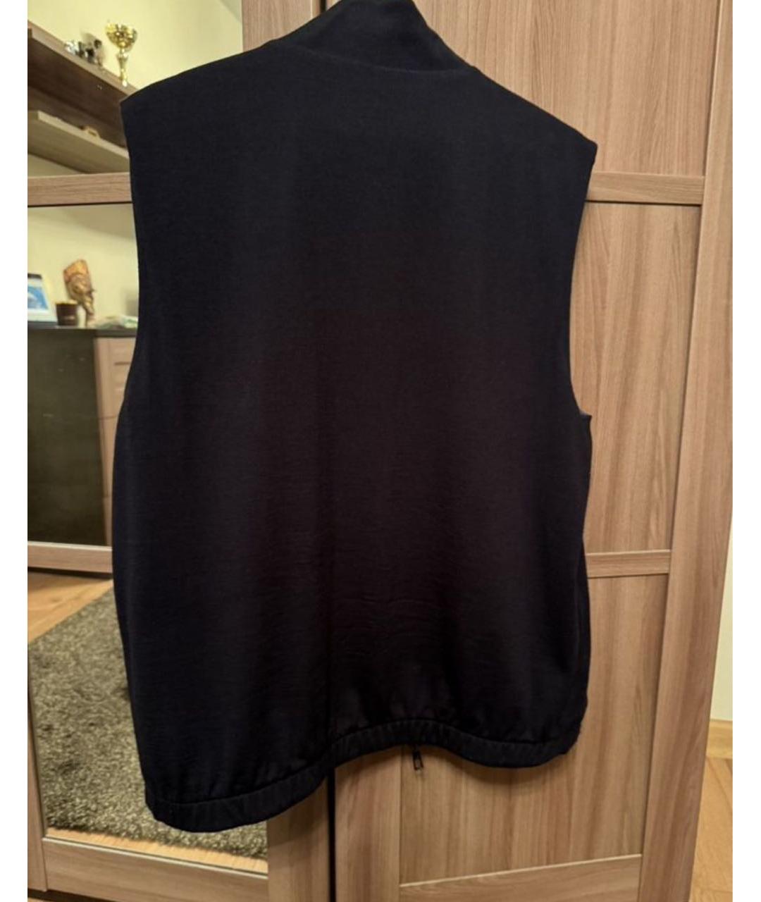 LORO PIANA Голубой шерстяной жилет, фото 5