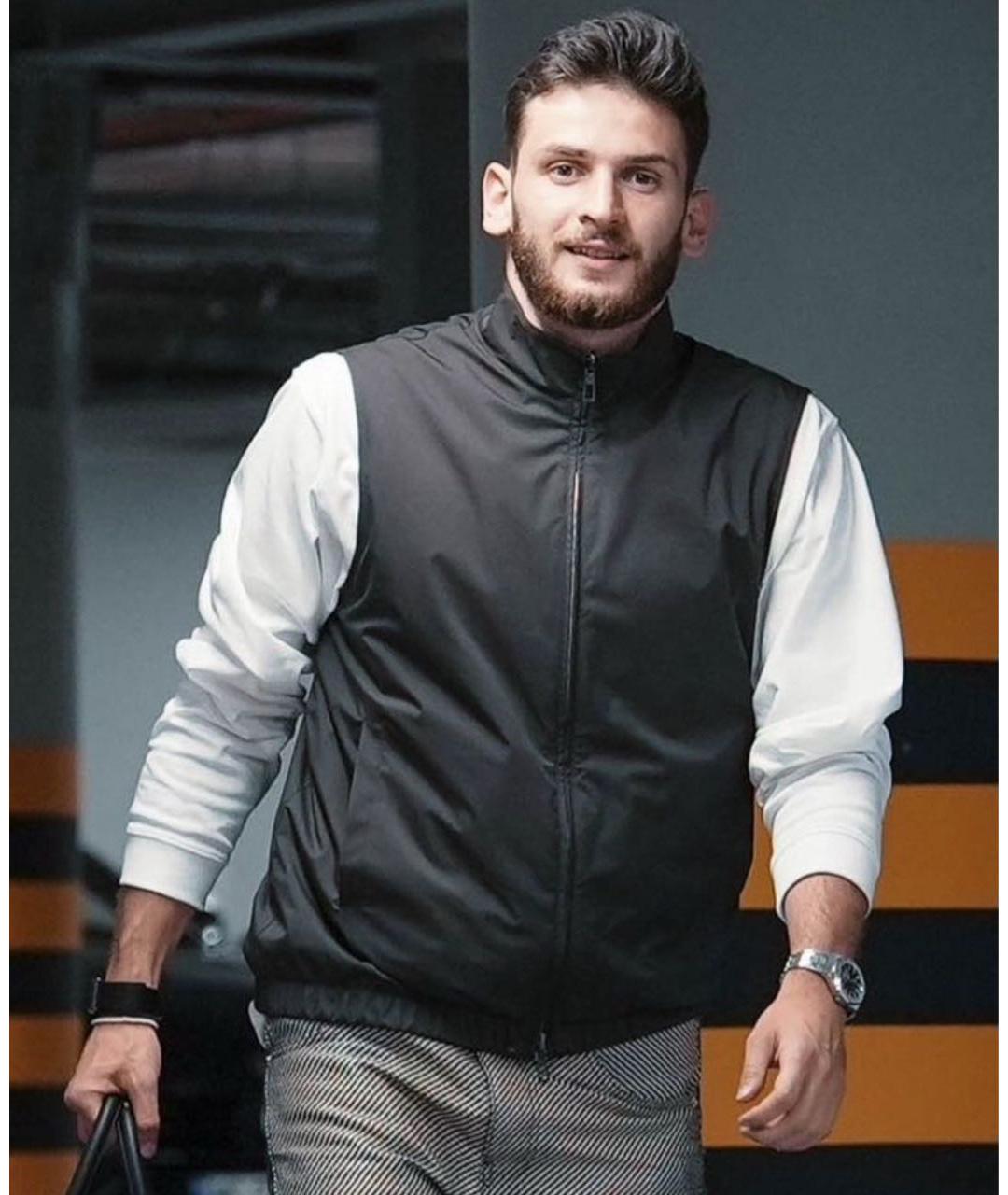 LORO PIANA Голубой шерстяной жилет, фото 8