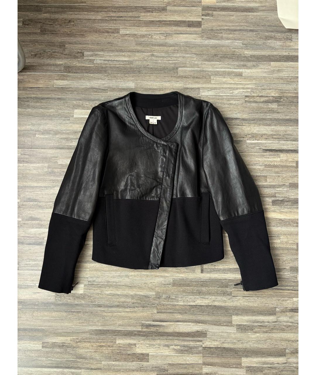 HELMUT LANG Черная кожаная куртка, фото 8