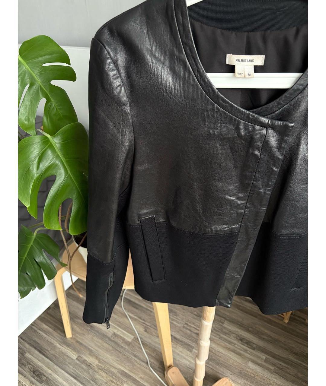 HELMUT LANG Черная кожаная куртка, фото 5