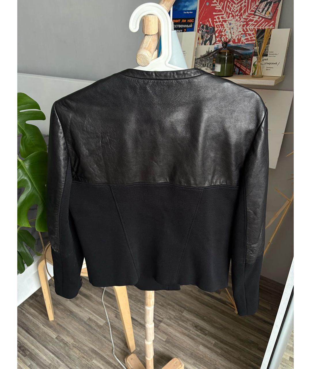 HELMUT LANG Черная кожаная куртка, фото 3