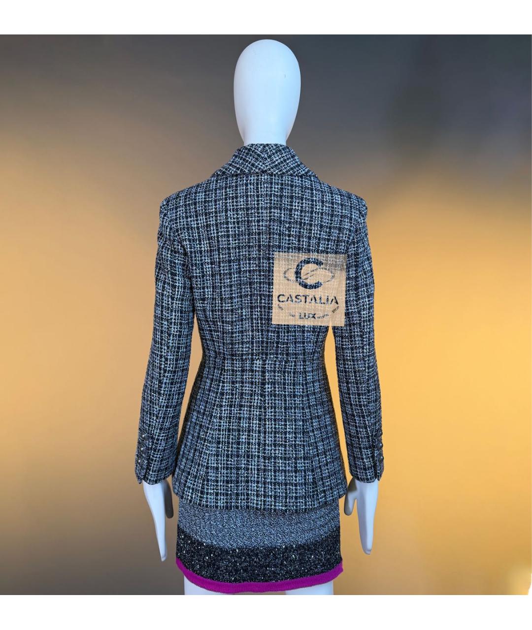 CHANEL Черный твидовый жакет/пиджак, фото 8