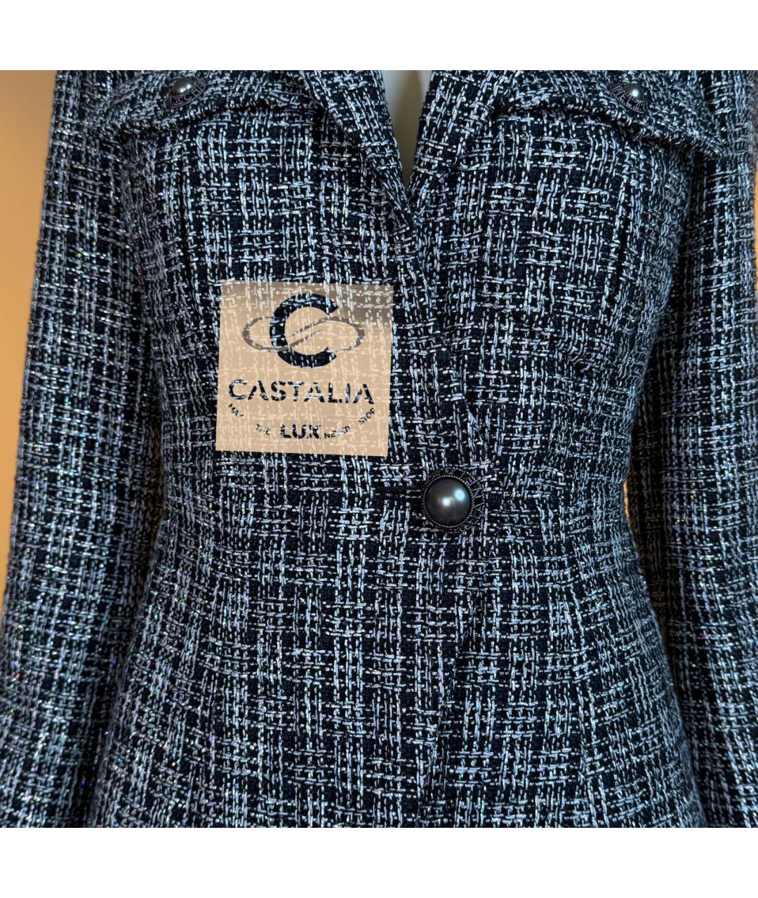 CHANEL Черный твидовый жакет/пиджак, фото 6