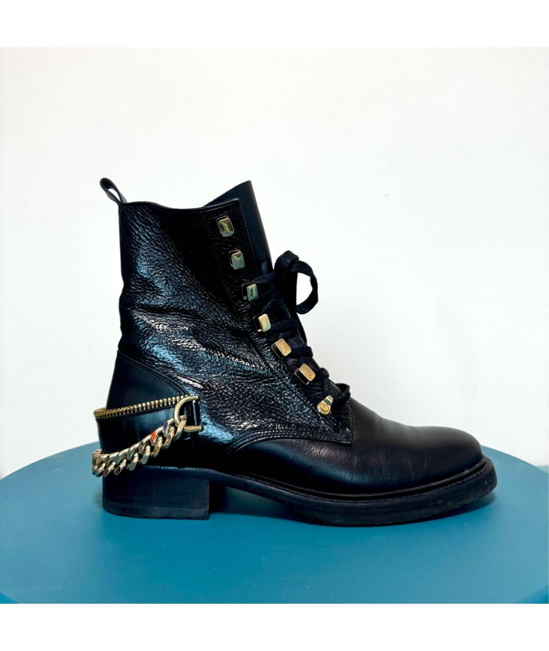 LANVIN Черные кожаные ботинки, фото 6