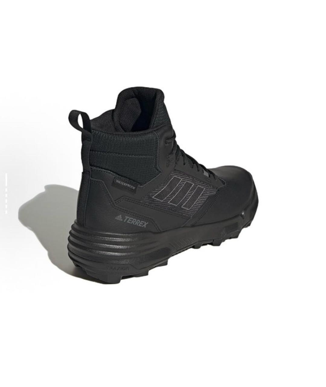 ADIDAS Черные кожаные кроссовки, фото 4