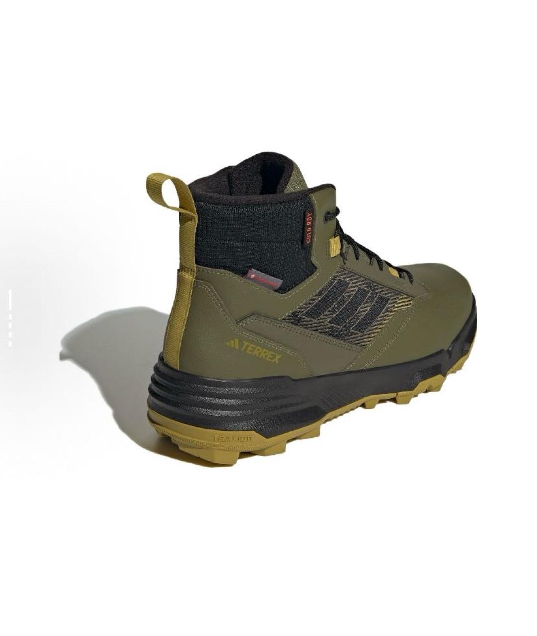 ADIDAS Хаки кожаные кроссовки, фото 4