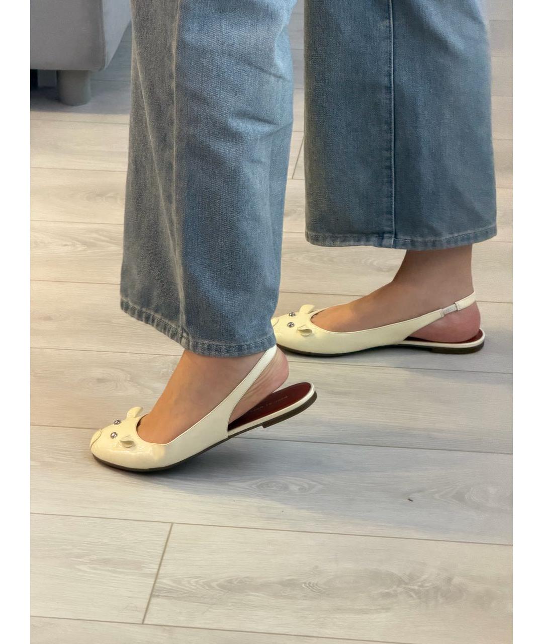 MARC JACOBS Бежевые кожаные балетки, фото 4