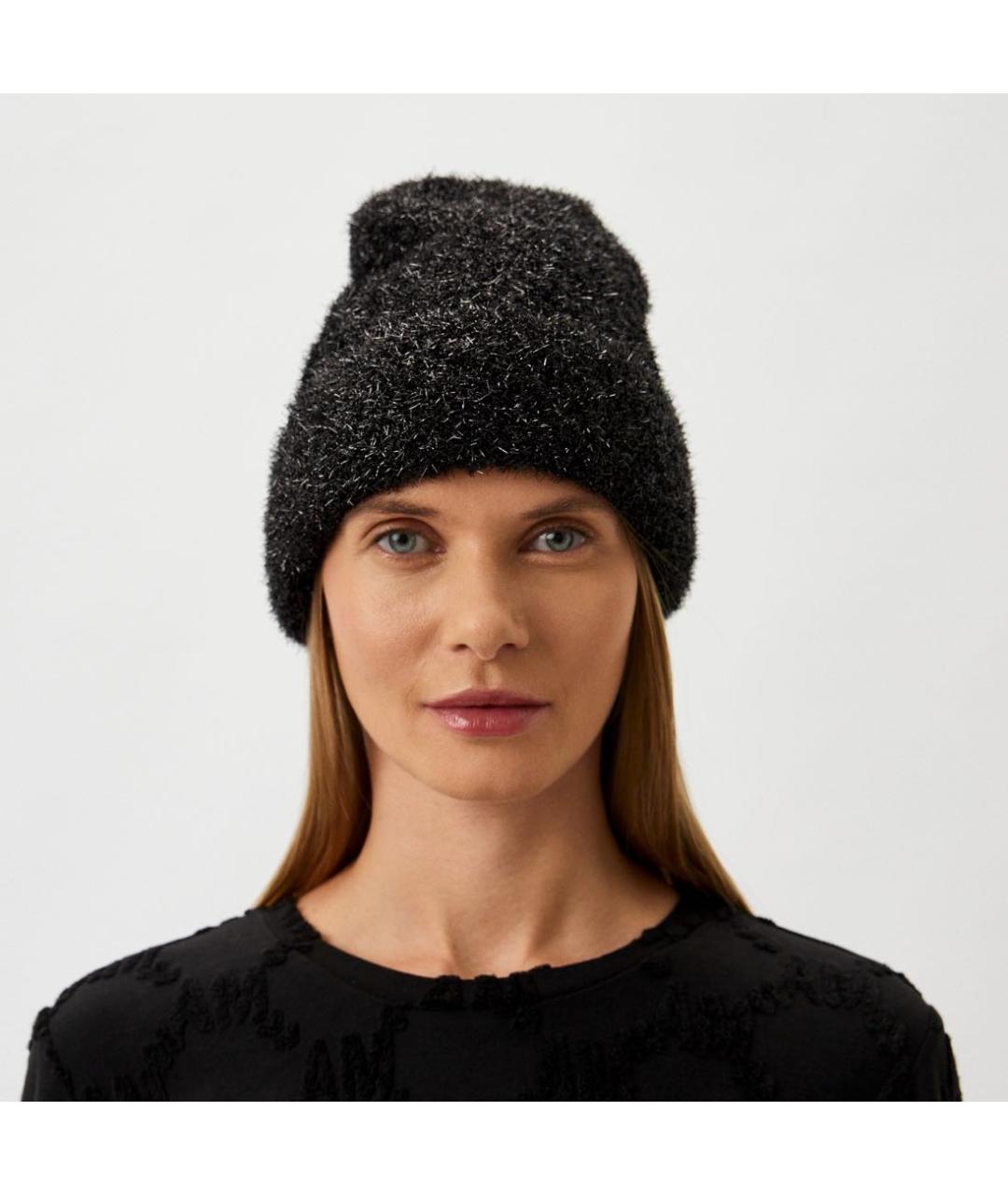 MSGM Черная синтетическая шапка, фото 2