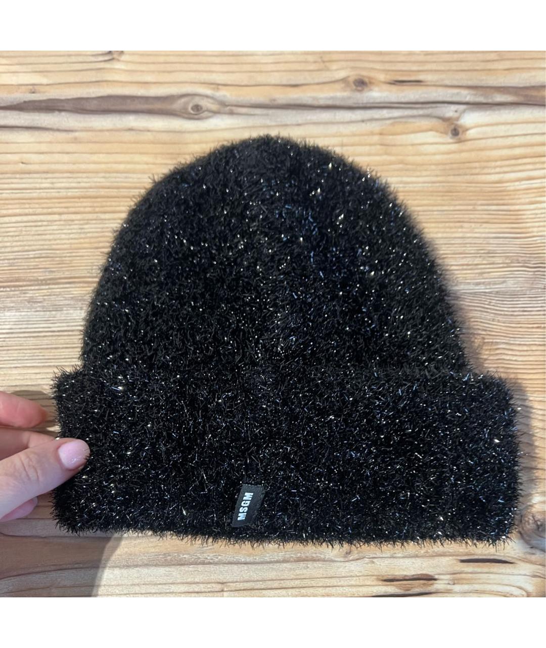 MSGM Черная синтетическая шапка, фото 3