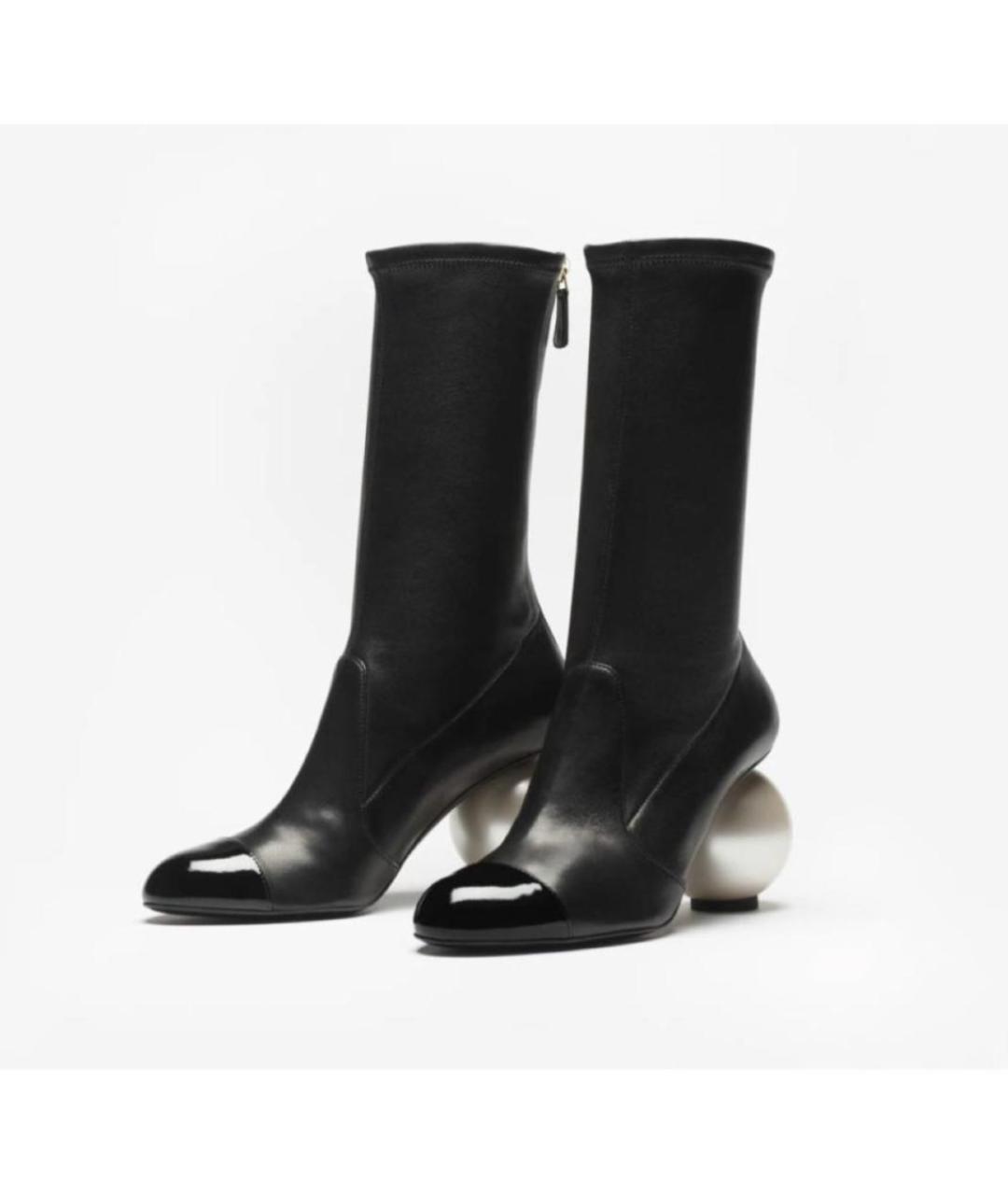 CHANEL Черные кожаные полусапоги, фото 2