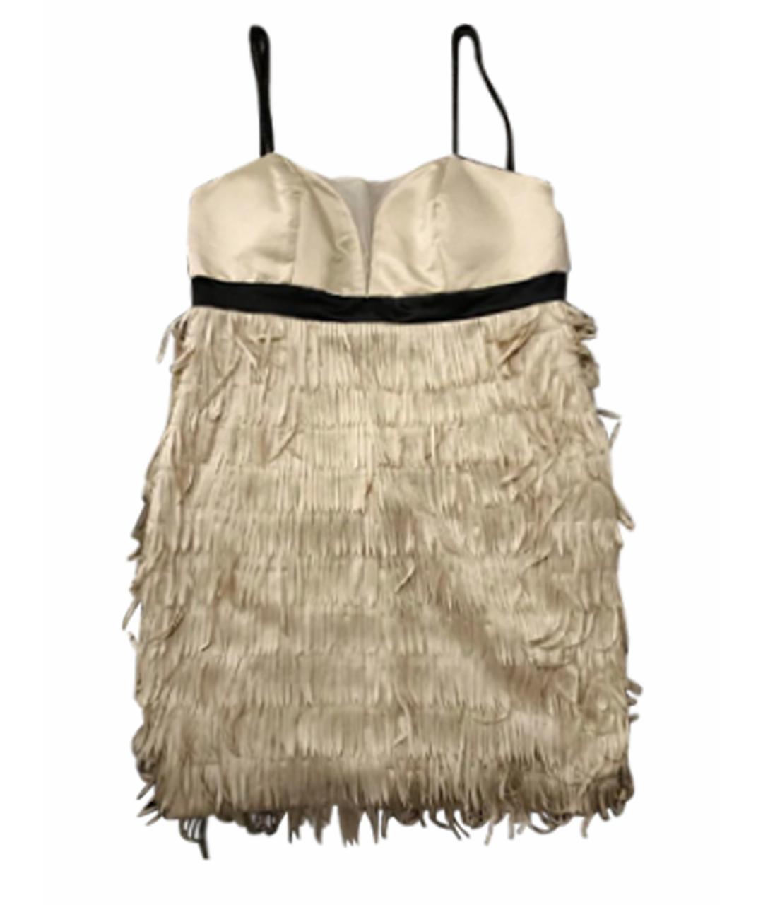 1/OFF Бежевое атласное платье, фото 1