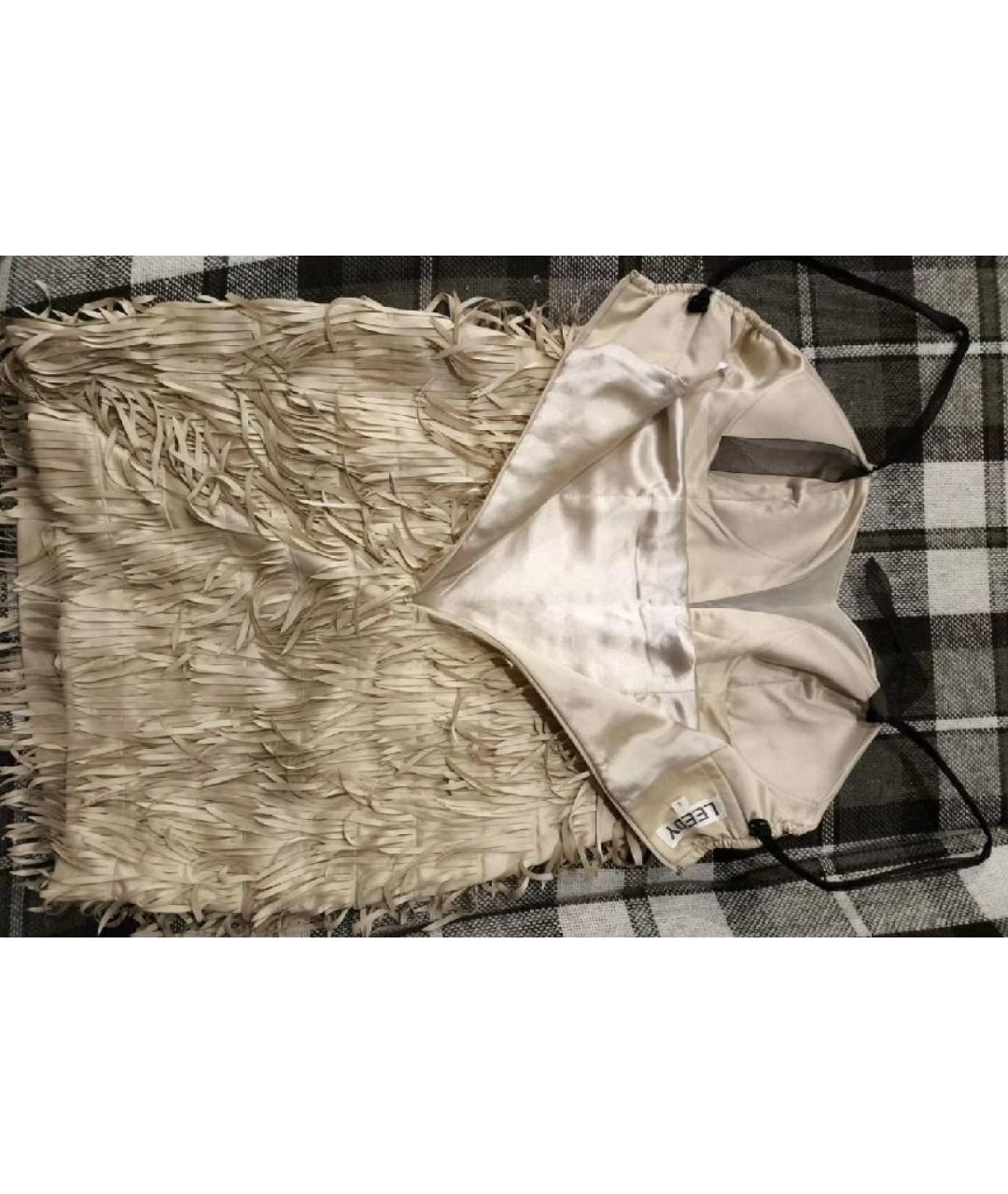 1/OFF Бежевое атласное платье, фото 2