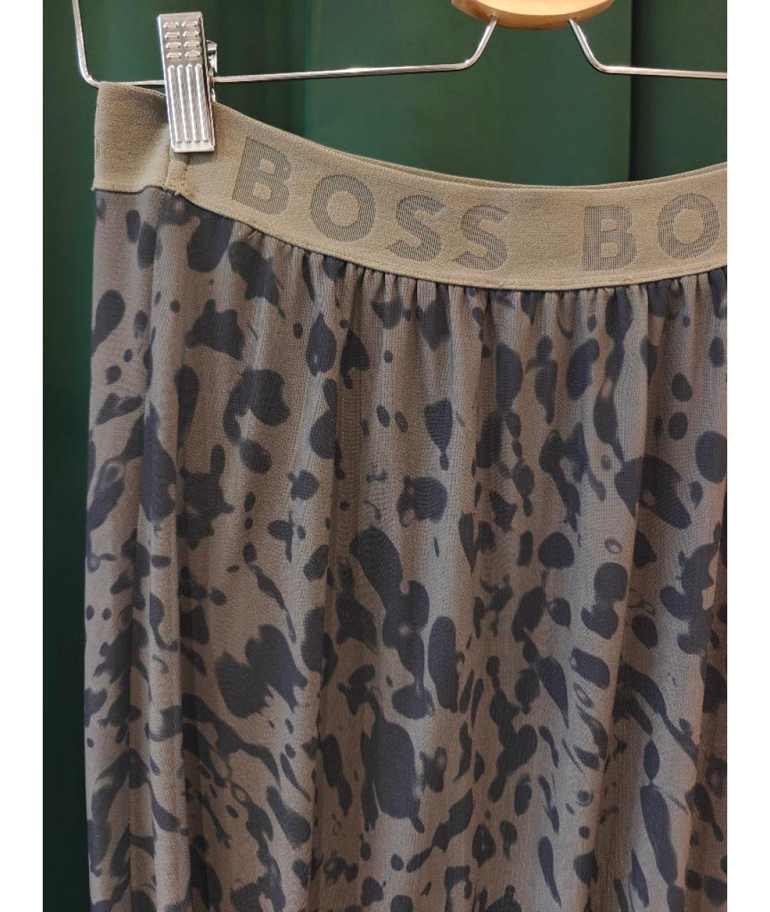 HUGO BOSS Хаки полиэстеровая юбка макси, фото 4