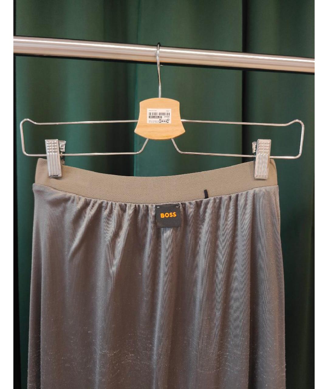 HUGO BOSS Хаки полиэстеровая юбка макси, фото 3