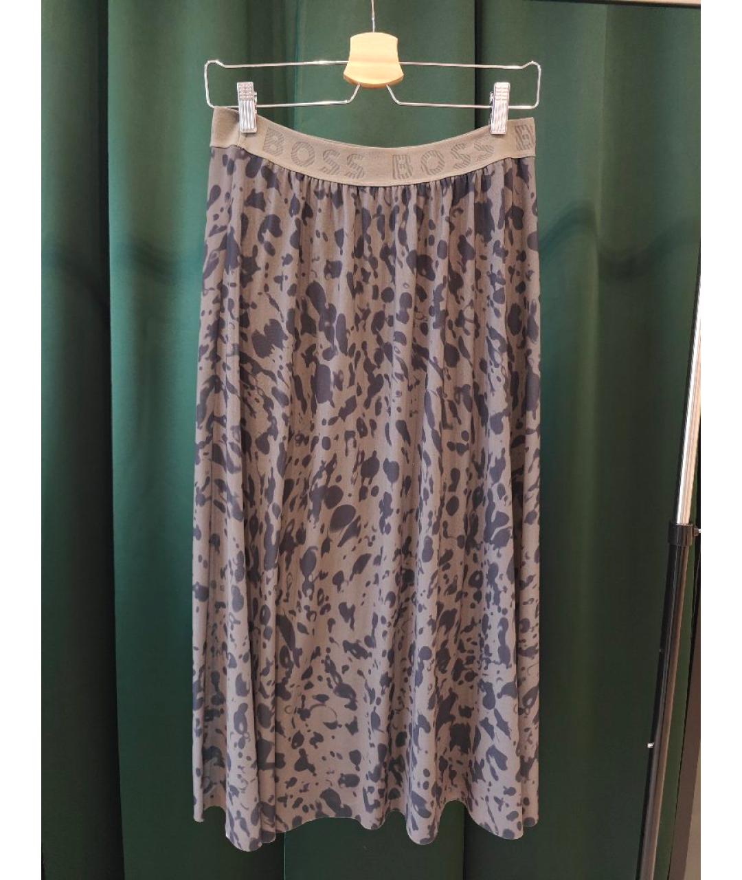 HUGO BOSS Хаки полиэстеровая юбка макси, фото 5