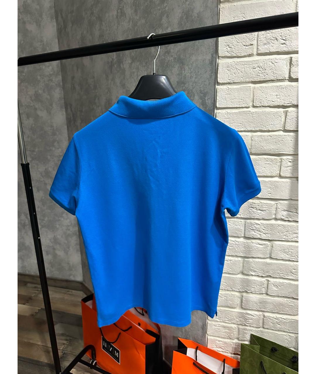 LOUIS VUITTON Голубое хлопковое поло с коротким рукавом, фото 2