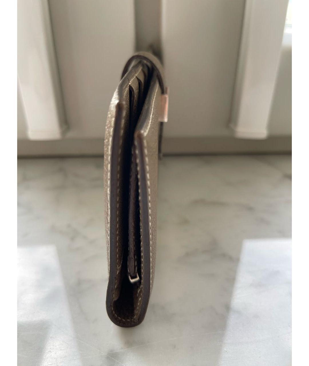 HERMES Бежевый кожаный кошелек, фото 5