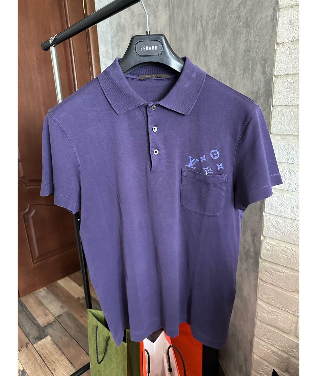 LOUIS VUITTON Фиолетовое хлопковое поло с коротким рукавом, фото 2