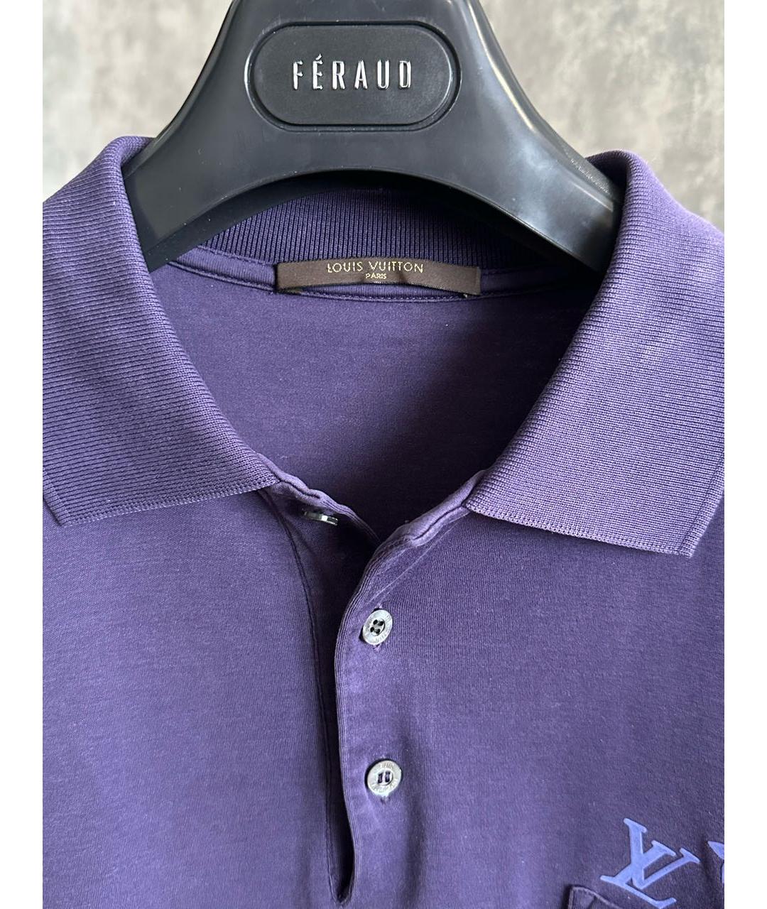 LOUIS VUITTON Фиолетовое хлопковое поло с коротким рукавом, фото 4