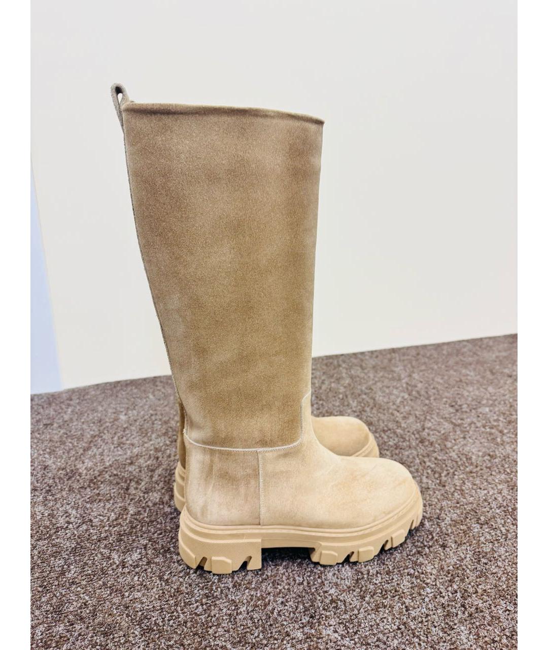GIABORGHINI Бежевые замшевые сапоги, фото 3