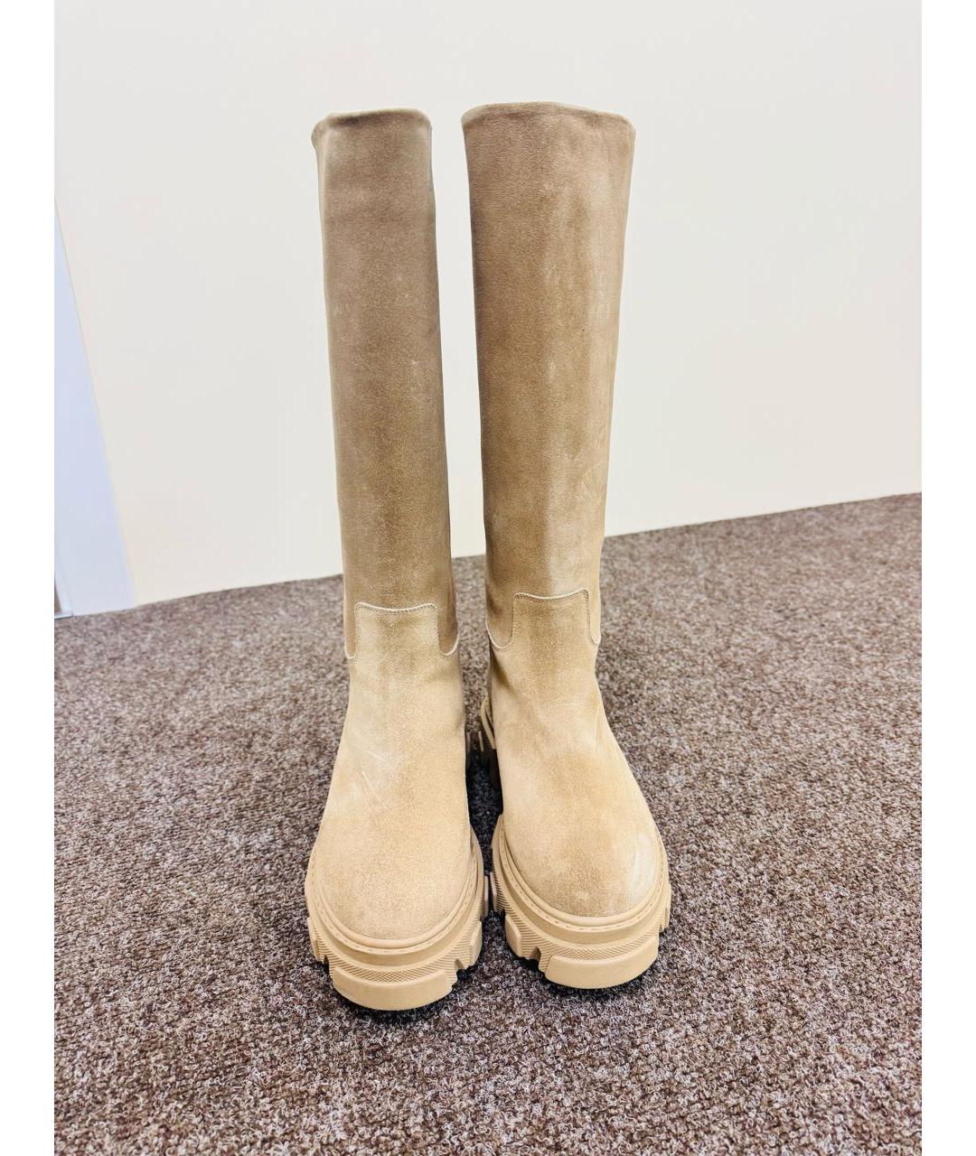GIABORGHINI Бежевые замшевые сапоги, фото 2