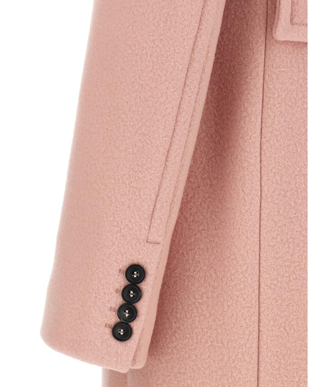 SPORTMAX Розовый шерстяной тренч/плащ, фото 4