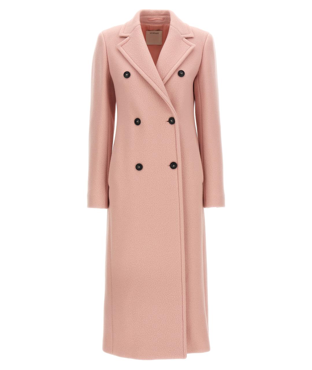SPORTMAX Розовый шерстяной тренч/плащ, фото 1