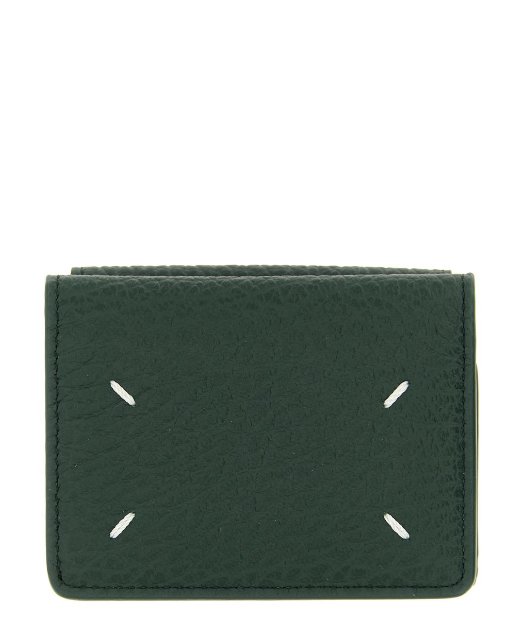 MAISON MARGIELA Зеленый кожаный кошелек, фото 2