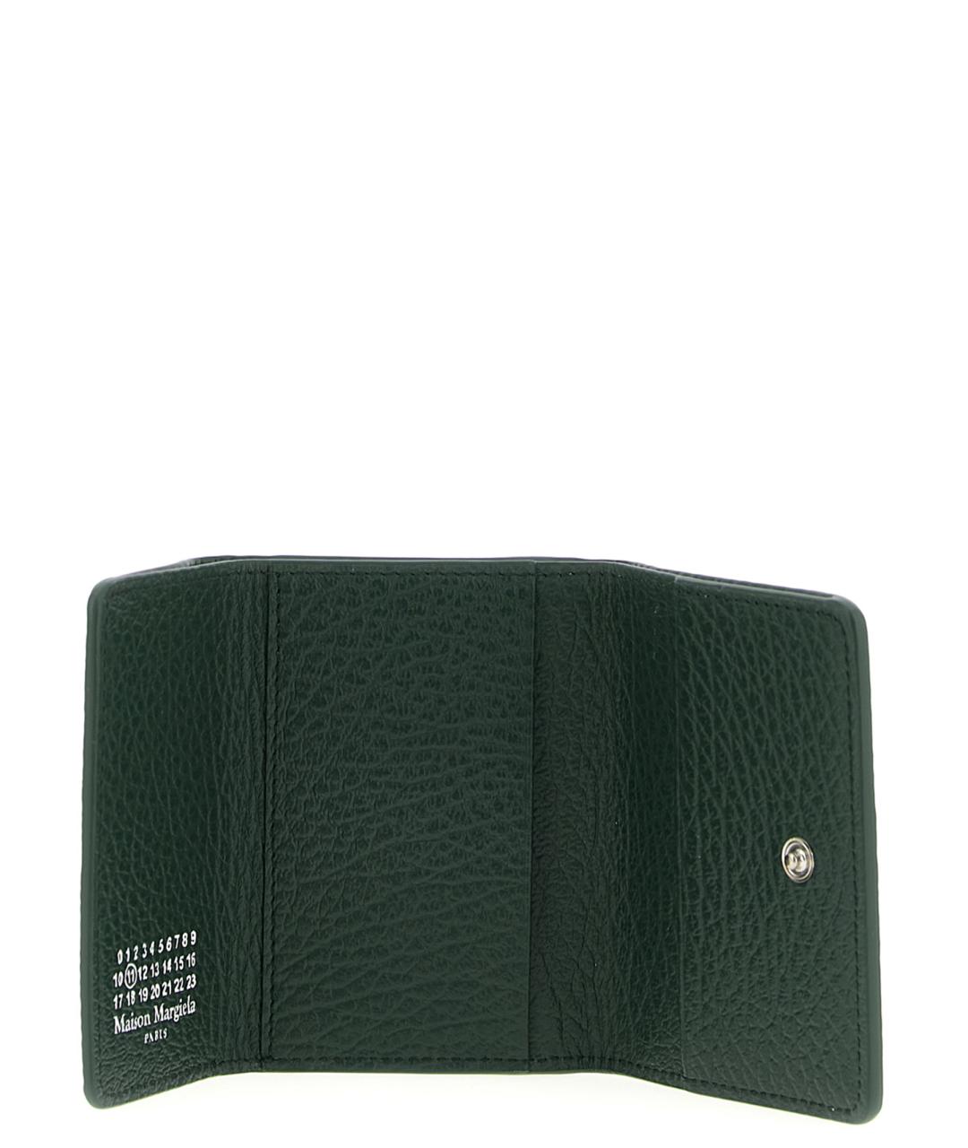 MAISON MARGIELA Зеленый кожаный кошелек, фото 3