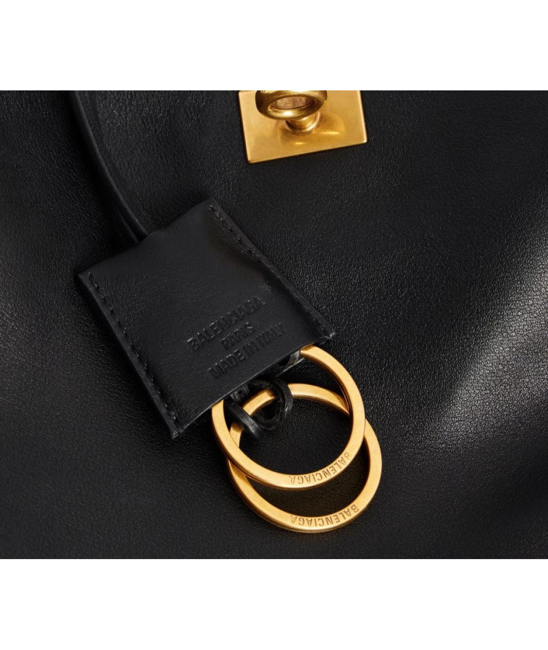 BALENCIAGA Черная кожаная сумка с короткими ручками, фото 6