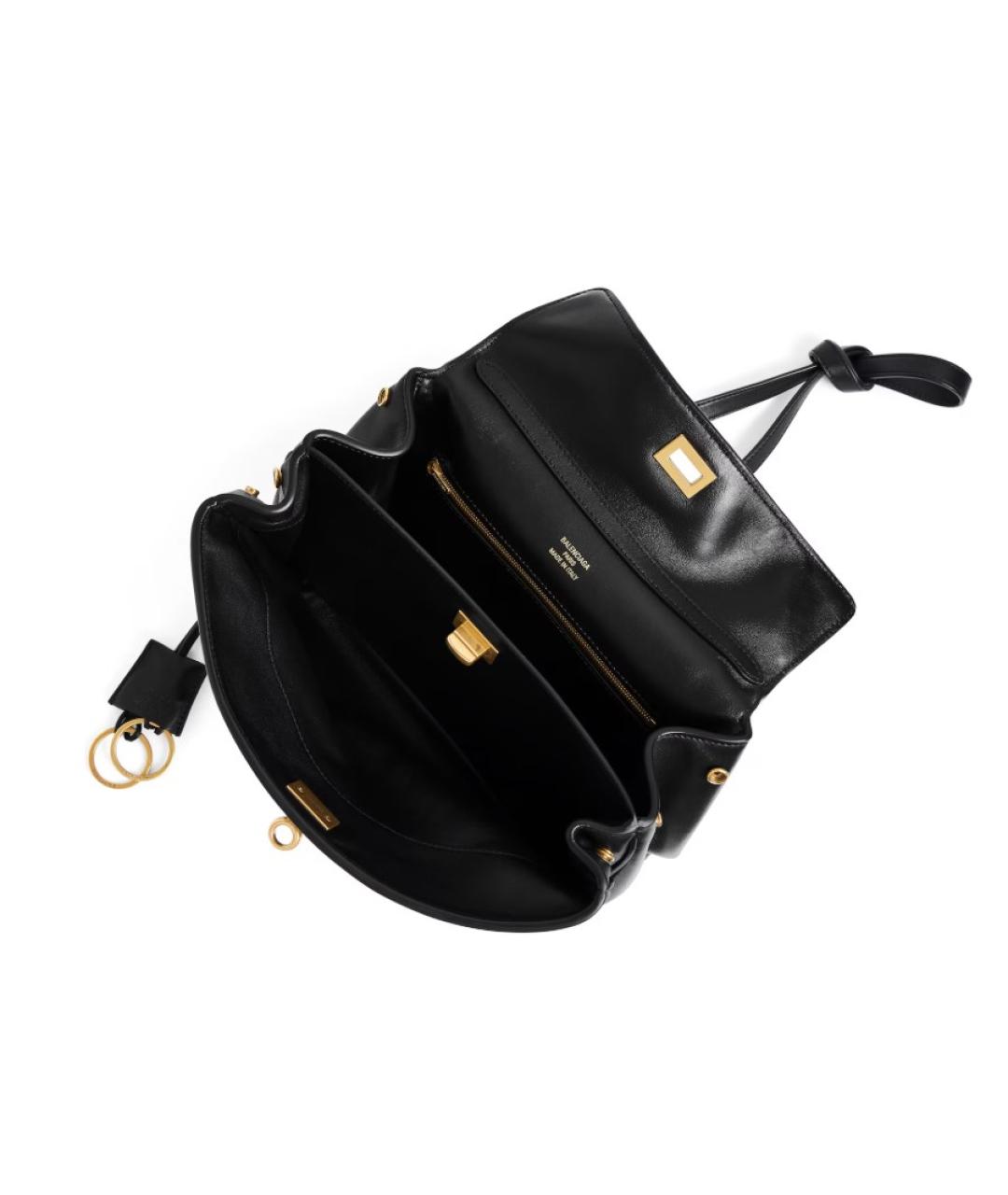 BALENCIAGA Черная кожаная сумка с короткими ручками, фото 5