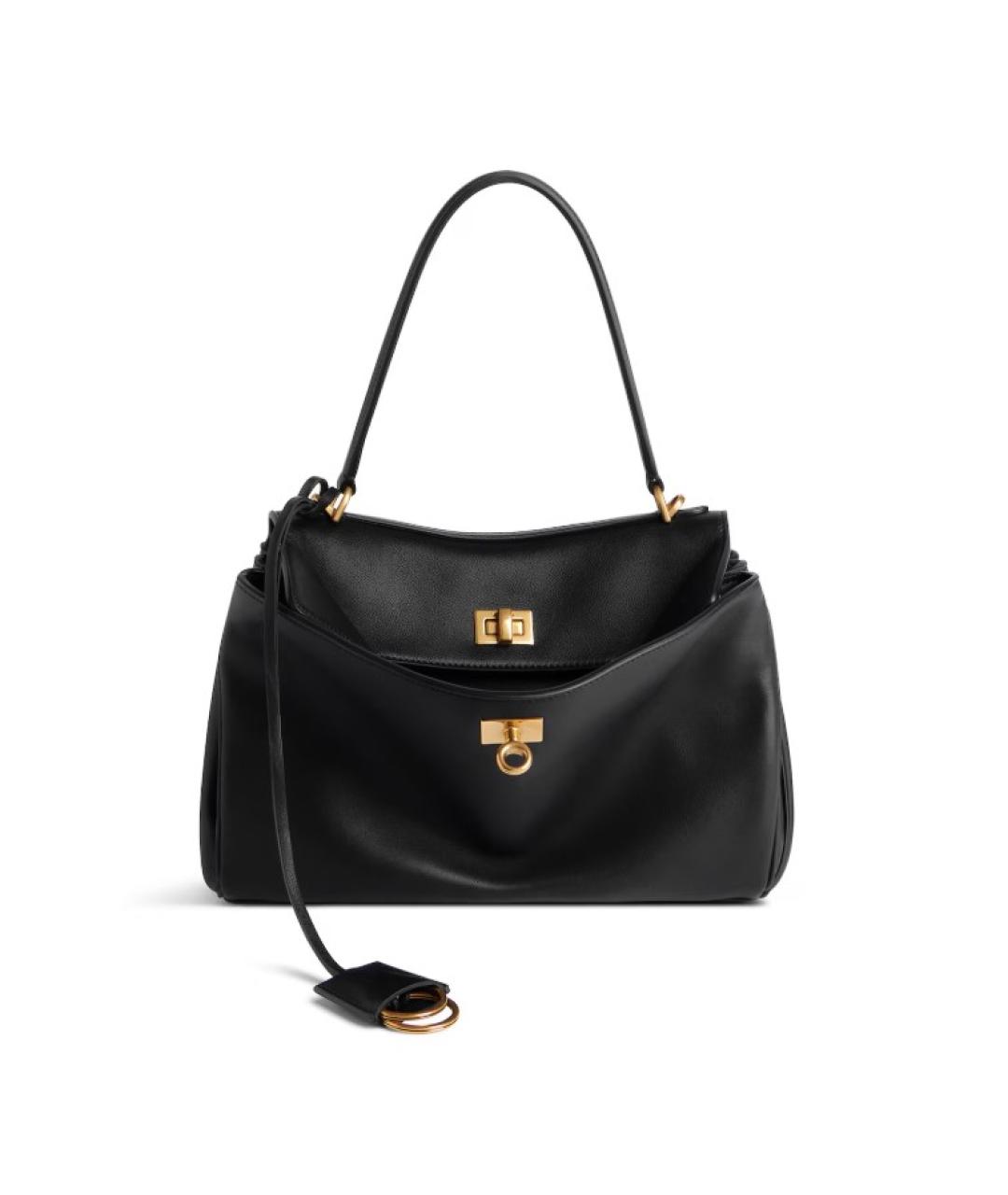 BALENCIAGA Черная кожаная сумка с короткими ручками, фото 1