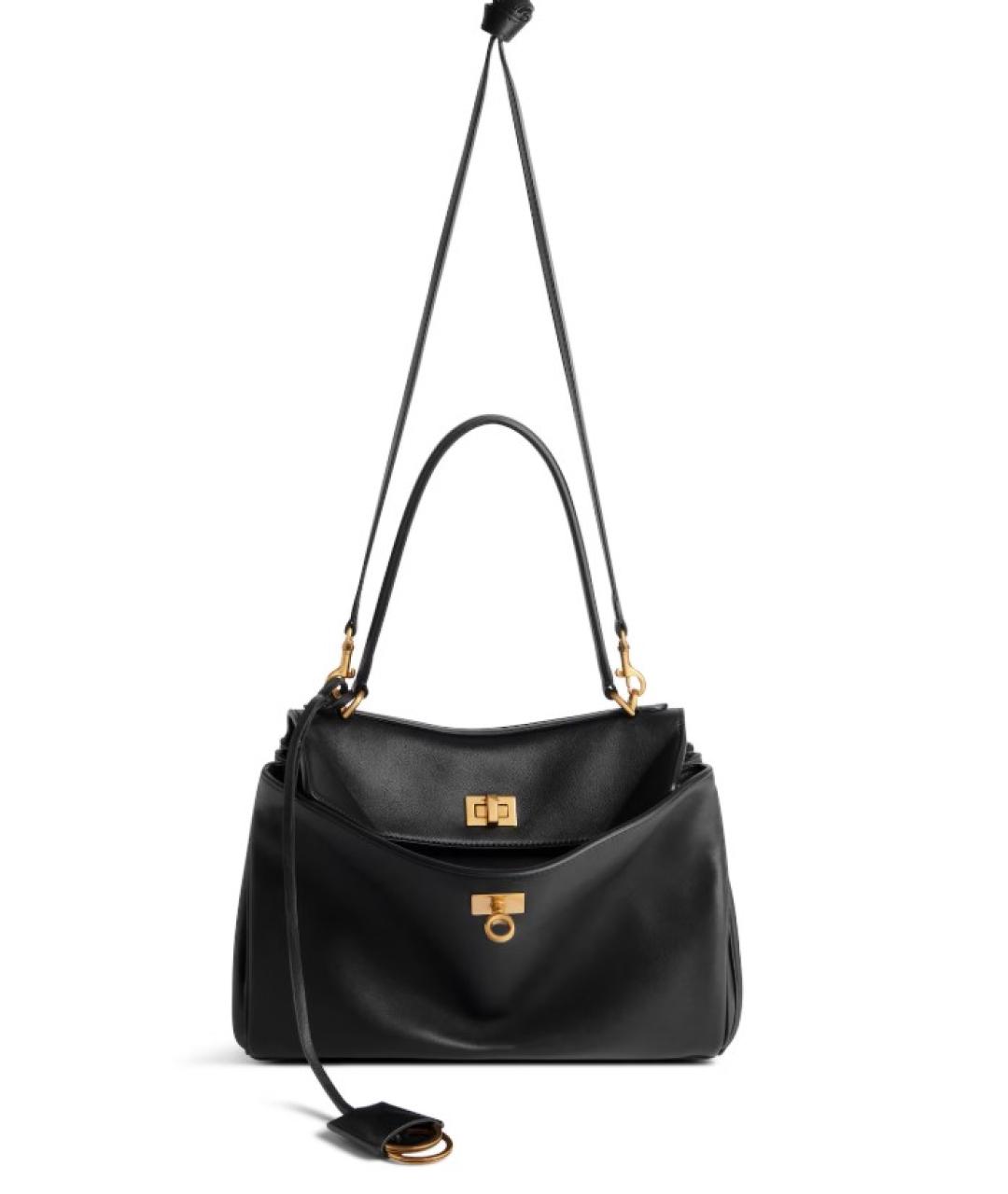 BALENCIAGA Черная кожаная сумка с короткими ручками, фото 4