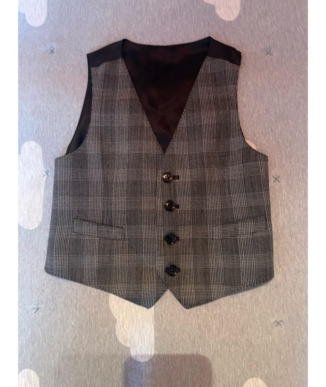 DOLCE & GABBANA KIDS Серый шерстяной жакет / жилет, фото 4