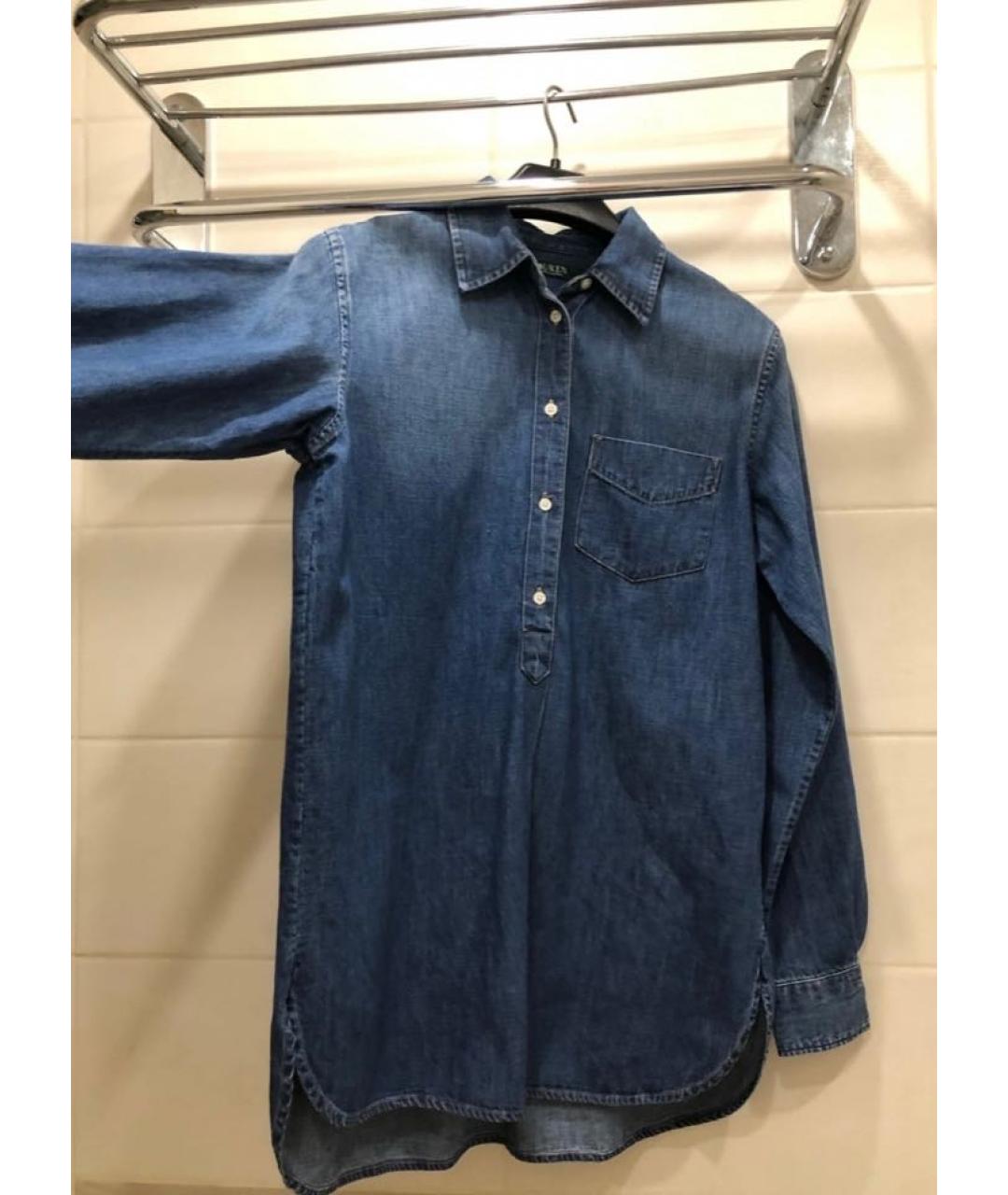 RALPH LAUREN Синяя хлопковая рубашка, фото 2