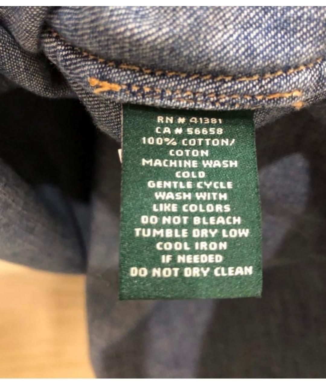 RALPH LAUREN Синяя хлопковая рубашка, фото 6